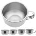 Porgeel Shaving Bowl 5pcs Stainless Steel Shaving Mug with Handle 4.3 * 2in Shaving Mug Shaving Soap Bowl for Home Salon Barber Shop