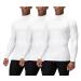 DEVOPS 3 Pack Men's Athletic Turtle Neck Long Sleeve Compression Shirts X-Large 1# (3 Pack) White / White / White(gray)