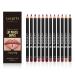 12 Colors Matte Lip Liner Set Long Lasting Waterproof Lip Liner Pencil Matte Velvet Lipstick Set Natural Soft High Pigmented Lip Makeup