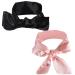 2Pcs Satin Eye Mask Sleep Mask 157cm/62inch Adjustable Satin Blindfold Soft Satin Eye Covers for Travel Nap Meditation (Black+Pink)