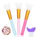 3pcs Silicone Face Mask Brushes Soft Mask Beauty Tool Flexible Facial Mud Mask Hairless Applicator Brush Reusable Eyeliner Stencils for Beginner Silicone Winged Eyeliner Aid Mascara Shield Purple