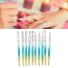 10pcs Nail Art Liner Brush Set - Professional Acrylic Gel Nail Painting & Dotting Tools - Gradient Blue Design - Buy Online on GoSupps.com