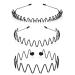 Metal Headband Sports Hair Bands for Men Black Fashion Non-slip Hair Hoop Outdoor Sports Weddings Daily Wear(3pcs) 3pcs-S3