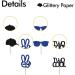 Two Cool Cupcake Toppers Baby 2nd Birthday Party Decor for Boys Sunglasses Sign Dessert Picks Two Years Old Birthday Party Decoration - Blue & Black Glitter - Buy Online on GoSupps.com