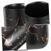 Garneck 4-Piece Black Porcelain Drinkware Set - Stylish Brush & Cup Storage for Home Washbasin & Worktop | 11x7.7cm - Buy Online on GoSupps.com