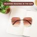 Kaeoisfu Oversized Quadratic Reading Sunglasses for Women - Stylish UV400 Tinted Glasses Large Gold-Brown Frame 2.0 Diopters Anti-UV - Buy Online on GoSupps.com