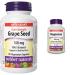 Webber Naturals Grape Seed 100 mg Extra Strength 90 Capsules Antioxidant Support Vegan & Magnesium 500 mg 60 Tablets Enhanced Absorption Mineral Supports Bone and Muscle Functions Vegan Seed + Magnesium 500 mg