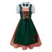 Dirndl - Robe midi pour femme - Robe traditionnelle bavaroise - Costume de cosplay pour femme et fille - Costume de f te de la bi re - Avec tablier et chemisier - Robe de loisirs S Vert