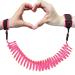1.5M Toddler Leash Toddler Wrist Strap for Walking 360 Rotating Wrist Reins Wrist Straps for Children Wrist Reins for Toddlers Anti Lost Wrist Link Toddler Elastic Wire Cord for Kids (Pink) Rose Red