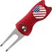 Champmate Golf Divot Tool, Stainless Steel Switchblade and Foldable Magnetic with USA Golf Ball Marker in 5 Designs Red USA Flag