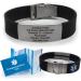 Sport Medical Alert Bracelet - Black. Pre-engraved "DIABETES TYPE 1 INSULIN PUMP". Save 30% - Close Out Pricing! - Buy Online on GoSupps.com