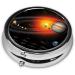 Portable Solar System Planet Map Metal Pill Box | Mini 3-Compartment Design for Small Pills | Perfect for Travel | Hinged Fastening Black - Buy Online on GoSupps.com