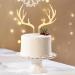MAGICLULU 5pcs Antlers Happy Birthday Cake Topper Reindeer Antler Acrylic Cake Topper for Xmas Birthday Wedding Party Supplies Gloden - Buy Online on GoSupps.com