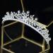 Aoligrace 5A Cubic Zirconia Wedding Tiara for Women - Small Bride Floral Headpiece in Silver - Buy Online on GoSupps.com