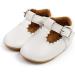 Baby First Walking Shoes | Anti-Slip Oxford Loafer Flats | Infant Toddler PU Leather | 0-6 Months | White - Buy Online on GoSupps.com