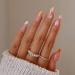 6 Pack Press On Nails Set - Medium Almond Design Fake Nails with Adhesive & Nail File - Buy Online on GoSupps.com