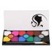 Face Body Painting Set 15 Colors Professional Soluble Face Painting Body Painting Pigment Brush DIY Cosmetic Tool (1 Piece Storage Box 1 Piece Paint 2 Pieces Brush)