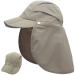 Huakunda Hat with Neck Protection Removable Multipurpose Summer Sun Hat Sun Protection Breathable Quick Dry UV Protection L light grey