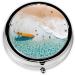Romantic Beach Round Pill Box | 3 Compartment Portable Travel Organizer for Medicine & Vitamins - Buy Online on GoSupps.com