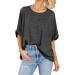 Dark Grey Oversized Women's Summer Tee - Casual Loose Fit Short Sleeve T-Shirt - Buy Online on GoSupps.com