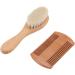 Walfront Wooden Baby Hair Brush and Comb Set - Soft Goat Bristle Brush for Newborn Hair Grooming - Buy Online on GoSupps.com