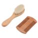Baby Hair Brush with Wooden Handle | Gentle Goat Bristles | Double Sided Comb for Infants | Prevent Lacteal Scab - Buy Online on GoSupps.com