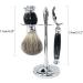 NSNT Exquisit Men's Shaving Brush Set - Fashionable Natural Hair & Metal Stand | Premium Beard Grooming Tool 10x16.5cm Silver - Buy Online on GoSupps.com