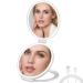 TOUCHFEEL Travel Mirror with Light  Travel Makeup Mirror Double Sided Folding with 5X Magnifying  Rechargeable LED Vanity Mirror with 3 Color Lights and Brightness Adjustable