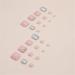 VOTACOS French Tip Press On Toenails - 24PCS Short Square Fake Toeails with Bling Rhinestone Designs for Women - Nude Full Cover Glossy Acrylic Toenails - X31 D4 - Buy Online on GoSupps.com