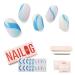 NAILOG Semi Cured Gel Nail Strips Extra Long Nail Polish Strips (20 Pieces) Long Lasting Semi Cured Nail Stickers with Soft Glossy Gel Finish Swing