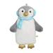 Premium Children's Hot Water Bottle 1 Litre with Beautiful Soft Fake Fur Cover Bed Bottle Made of Natural Rubber Heat pad Different Models - T V Rheinland Tested (Penguin Blue)