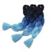 Sego Braids Hair Extensions - Colorful Kanecalon Crochet Hair Black to Blue 5Pcs 60cm | Shop Internationally - Buy Online on GoSupps.com