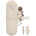 Travel Makeup Brush Holder Make Up Organizer Bag Case Cosmetic pouch Toiletry Organizer Silicon Small Makeup Brush Purse (Walnut)