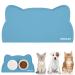 Womlex bowl pad dog cats dog bowl underlay cat bar made of silicone dogs cats feed mat waterproof and non -slip cat head shape (blue 44x25cm) blue 44x25cm