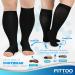 FITTOO Plus Size Compression Socks 20-30mmHg | Relief for Shin Splints Varicose Veins & Calf Pain | Closed Toe Graphite 5X-Large - Buy Online on GoSupps.com