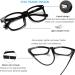 Henotin Blue Light Blocking Reading Glasses - 4-Pack Anti UV Square Nerd Eyeglasses for Men & Women - Spring Hinge 1.25 Diopters - Mixed Colors - Buy Online on GoSupps.com