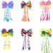 Minkissy Colorful Hair Ties Bowknot Hair Bow with Colored Braid Hair Rings Hair Rope Kids for Girls (Pink Braid) - Buy Online on GoSupps.com