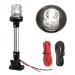 Young Marine 9 inch 3 Nautical Mile White LED Fold Down Boat Stern Light Boat Anchor Light for Pontoon and Fishing Boat Navigation Anchor Lights All Round 360 White LED 12-24V 9" Foldable