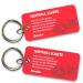 2 x pet emergency cards set made of high -quality PVC to protect your pets when you are away - Emergency Card - red with key ring
