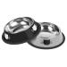 Serentive 2Pcs Cat Bowls Non-Slip Stainless Steel Small Cat Food Bowls Unbreakable Thicken Cat Feeder 7 Oz Cat Dishes Suitable for Indoor Small Pets Removable Rubber Base Easily Clean Lovely Color Black Silver