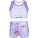 Moily Girls 2-Piece Athletic Outfit: Short Sleeve Top & Booty Shorts | Colorful | 10-12 Years - Buy Online on GoSupps.com