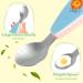 RosewineC 4 Pcs Toddler Fork and Spoon Set - Stainless Steel Baby Utensils Cutlery Set for Self Feeding Learning - Yellow & Blue - Buy Online on GoSupps.com