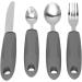 Adaptive Utensils Set - 4 Piece Stainless Steel Cutlery for Arthritis Relief | Ergonomic Knife Fork & Spoon - Buy Online on GoSupps.com