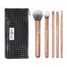 MODA Royal & Langnickel Full Size Crackle 6pc Makeup Brush Set with Pouch Includes - Multi-Purpose Powder Contour Eye Shader Smoky Eye and Angle Liner Rose Gold