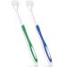 2 Pieces 3 Sided Autism Toothbrush Three Bristle Travel Toothbrush for Complete Teeth and Gum-Care  Great Angle Bristles Clean Each Tooth  Soft/Gentle (Green  Blue)