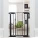 WAOWAO Narrow Baby Gate Easy Walk Thru Pressure/Hardware Mount Auto Close Black Metal Child Dog Pet Safety Gates 29.13in Tall for Top of Stairs,Doorways,Kitchen and Living Room 2 (Black-25.59"-28.35") Black 25.59-28.35 Inch (Pack of 1)