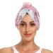 Cute Sheep Pink Hair Towel 2 Pack Super Absorbent Hair Drying Towel Quick Dry Hair Turbans Head Towel with Button Twisty Wrap for Women Girls