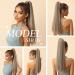 Oefei 24-Inch Blonde Brown Mixed Ponytail Extension - Long Straight Synthetic Hair with Velcro Fastener for Natural Women's Hairstyles - Buy Online on GoSupps.com