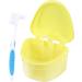 Exceart Prosthesis Care Box - Cleaning Brush & Container for Denture Care | Travel-Friendly | Durable Yellow Plastic - Buy Online on GoSupps.com