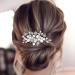 Yean Pearls Bridal Wedding Hair Comb Silver Rhinestone Bridal Side Combs Star Hair Accessories for Bride and Bridesmaid - Buy Online on GoSupps.com